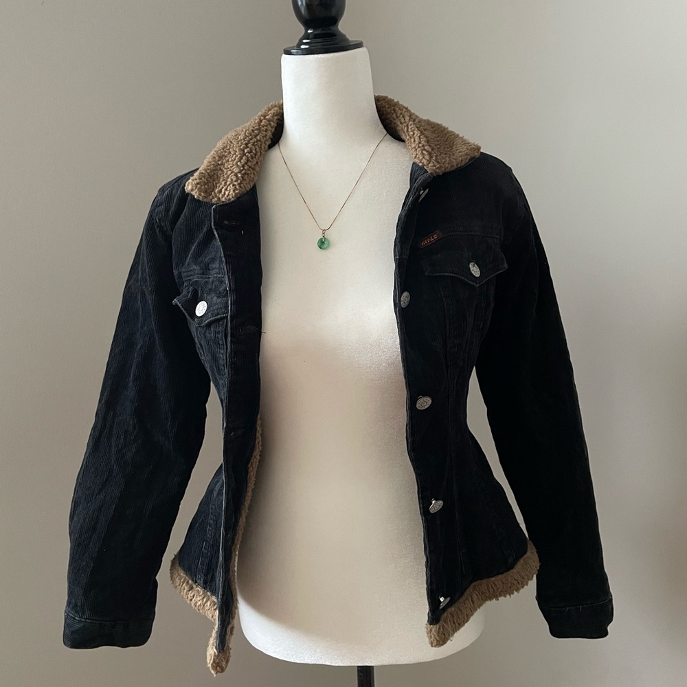 SOLD FB 🌸 Black Corduroy with Brown Sherpa Jacket